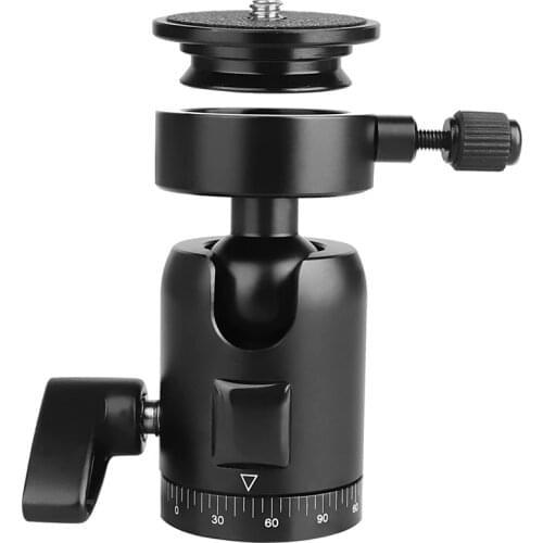 QA-01 360-degree Rotating Heavy Duty Aluminum Ball Head Ballhead with 1/4" Round Quick Release Plate for Cameras,Tripods Monopod