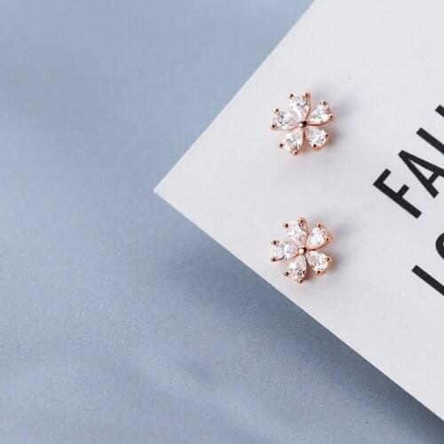 MloveAcc Authentic 925 Sterling Silver Dazzling Flower Stud Earrings with Clear CZ Jewelry ANNIVERSARY SALE