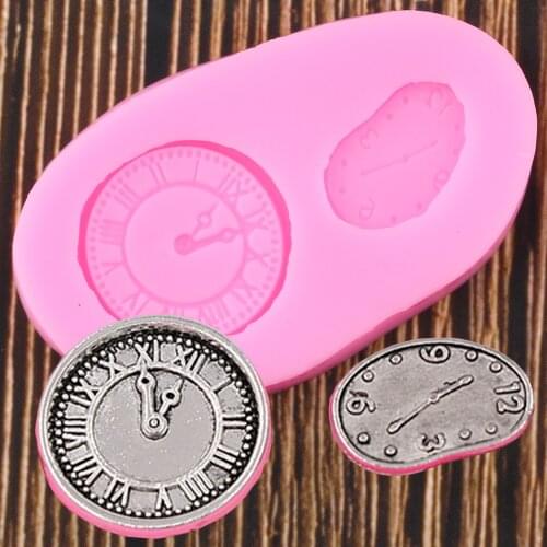 Clock Shape Silicone Mold 3D Fondant Resin Clay Mould Cake Baking Decorating Tools Candy Chocolate Molds