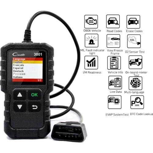Universal X431 Creader 3001 Full OBDII/EOBD Code Reader Scanner Multilingual CR3001 Car Detection Diagnostic Tool PK ELM 327