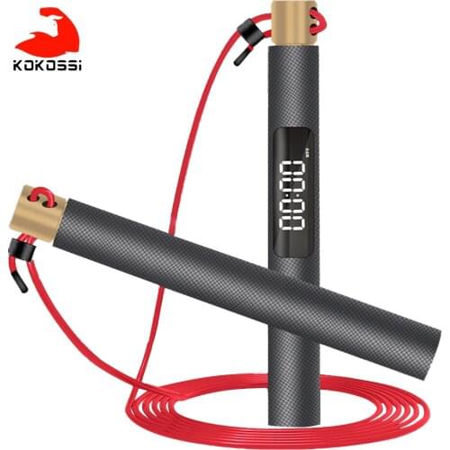 KoKossi Smart Skipping Rope Fitness Exercise Training Fat Burning Jumping Rope Equipment PU Steel Wire Rope Electronic Counting