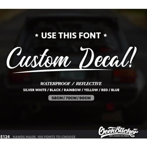 Geeksticker Custom 100 Fonts Car Decal TEXT Sticker Car Window Name Personalized Lettering Decal For BMW e39 e46 e90 e60 f10 e36