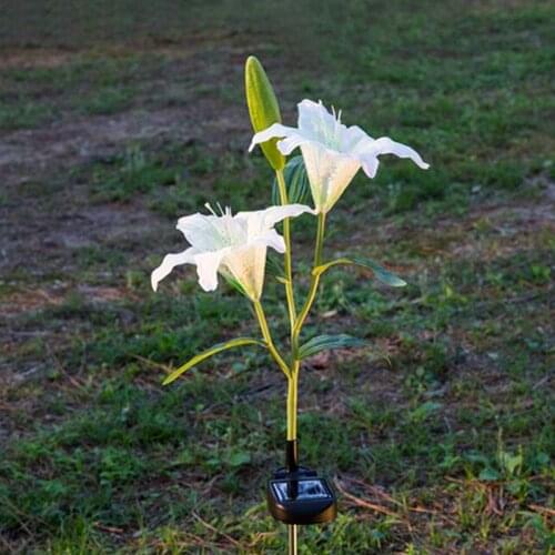 Solar Lights For Garden Decoration LED Solar Lamp Colorful Lily Flowers Christmas Outdoor Lighting Waterproof Solar Light