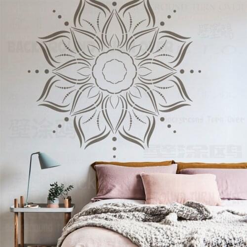 80cm - 120cm Stencil For Wall Large Paint Template Niche Decor Huge Giant Mandala Ceiling Indian Arabic Ethnic Round S169
