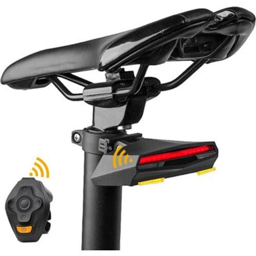 Bike Light Brake Bicycle Rear Light Tail Lamp Intelligent Waterproof USB Rechargeable Remote Turn Light for Bicycle Accessories