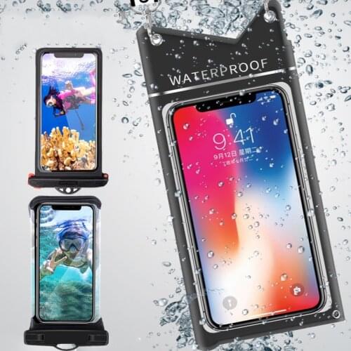 7inch Waterproof Swimming Diving phone bag Underwater Seal Snowproof Frameless Touchscreen Phone Case Holder