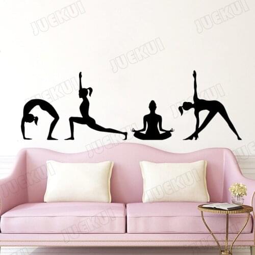 Magical Difficult Yoga Poses Wall Decal Vinyl Sticker Adhesives Poster Yoga Studio Fitness Namaste Home Room Claptrap Decor S113