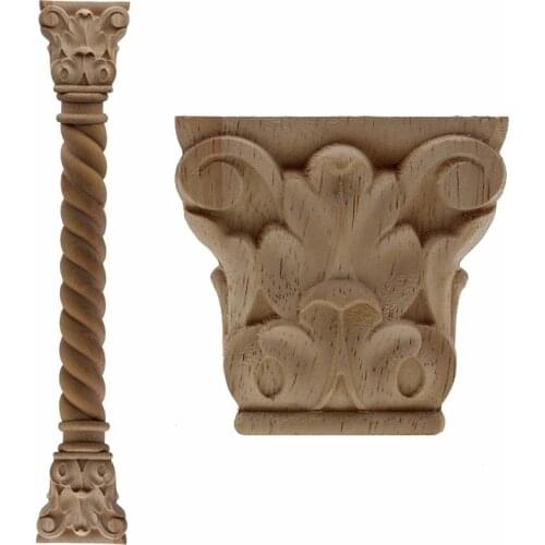 VZLX Wood Carving Decal Bed Windows Applique Furniture Stigma Wall Fireplace Cabinet Decorative Figurines Decoration Home Decor