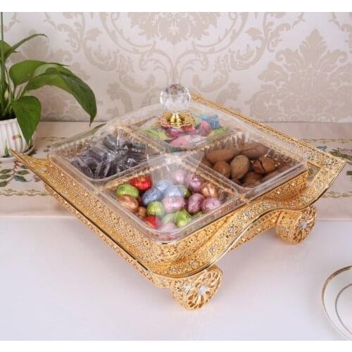Iron art and ackle products Chinese-style split box home iron wedding candy with cover dried fruit box food storage