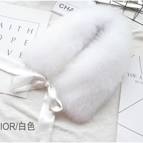Svadilfari Wholesale Winter Warm New 2018 Women Fashion Real Fox Fur Collar Scarf Shawl Stole Furry Neck Wrap Circles