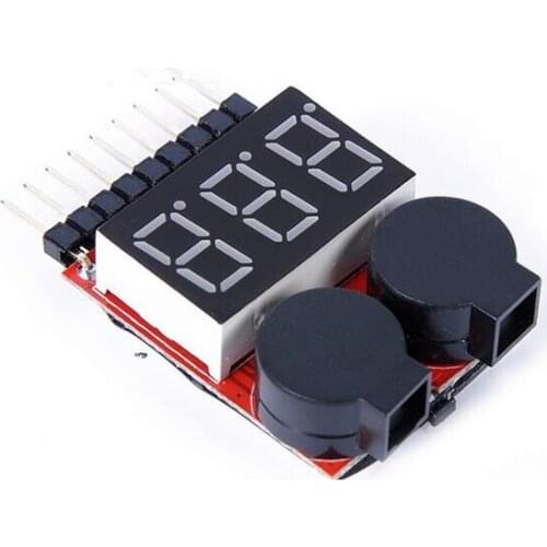 1-8 S Lipo / Li-ion / Fe helicopter RC boat airplane etc. Battery Voltage 2 IN1 Low Voltage Tester Alarm Bell
