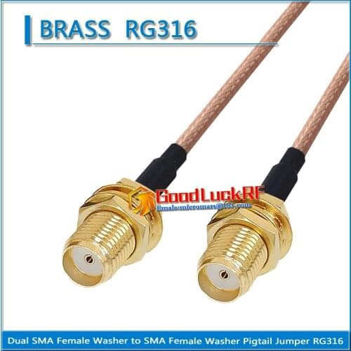 1X Pcs High-quality Dual SMA Female to SMA Female Washer O-ring Bulkhead Panel Mount Nut Plug Coaxial Pigtail Jumper RG316 Cable