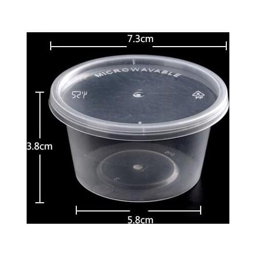 200pcs/lot -7.3cm*5.5cm*4cm 100ml 4oz Food grade PP seasoning cup Disposable tasting cup Salad sauce Take-out Storage box