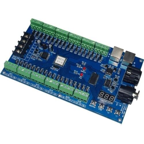 36 Channel RGB Decoder Device DMX512 Decoder Controller 36CH RGB Output Digital Tube Display DC5-36V