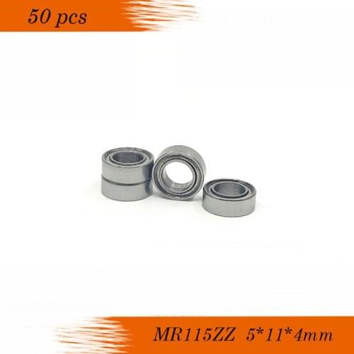 50pcs/Lot MR115ZZ MR115 ZZ 5x11x4mm P6 ABEC-3 Thin Wall Deep Groove Ball Bearing Mini Ball Bearing Miniature Bearing