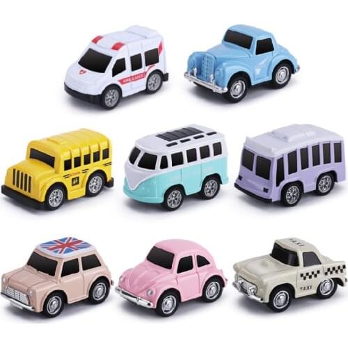 Alloy car Pull Back Car Vintage car School bus Taxi Car model Metal Exquisite Collection of giftChildrens Toys 8/suit