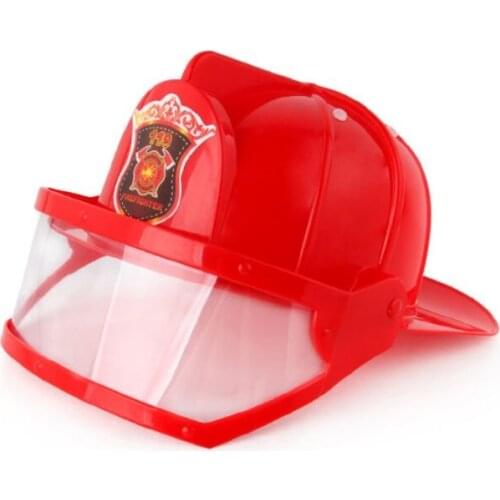 Children Fireman Helmet Firefighter Hat Fancy Dress Accessories Kids Halloween Party Role Play Toy