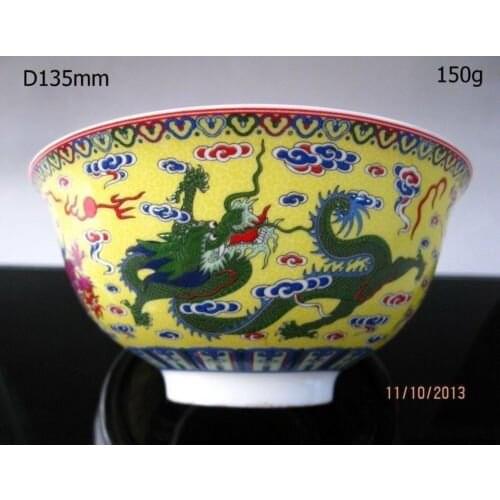Exquisite Chinese Famille Rose Porcelain Bowl Hand Painted dragon with QIANLONG mark