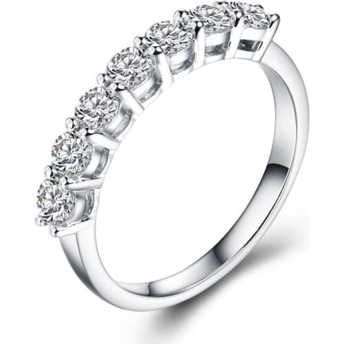 Classic 14K White Gold Moissanite ring total 0.7ct Wedding Anniversary Ring gift for woman Fashion Jewerly