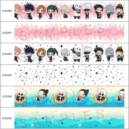 Japanese Cartoon Character Printed Grosgrain Ribbon For Crafts Decoration Bow 10Yards