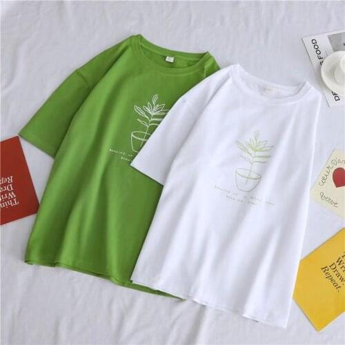 Summer Women Fashion T-shirt Printed Couples O-neck Short Sleeve Daily Casual All-match Loose Chic Womens Tshirt Plus Size 3XL