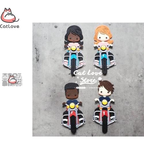 Catlove Riding a motorcycle Metal Cutting Dies Scrapbooking Stencil Die Cuts Card Making DIY Craft Embossing New Dies For 2020