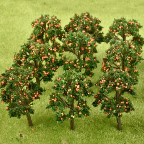 10Pcs/Lot Model Fruit Trees plastic Model Landscape Architectural Train Layout Garden Scenery Miniature Toy