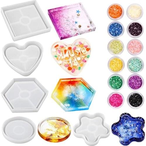DIY crystal epoxy set silicone mold crafts epoxy resin mold pottery clay plaster kitchen accessories tools