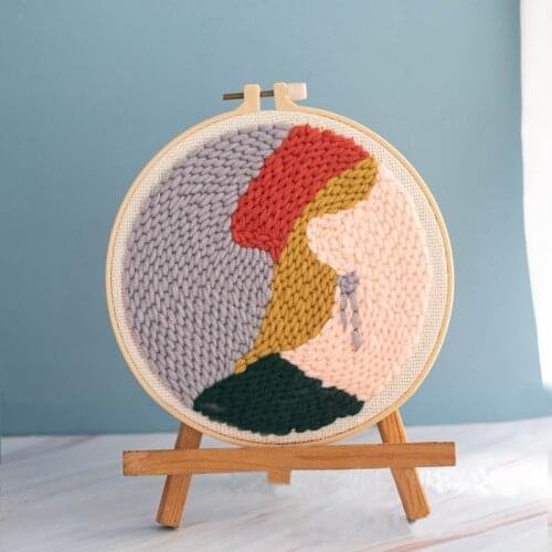 Portraits Series Embroidery Material Package DIY Poking Embroidery Kit For Beginners Handcraft Punch Needle Poked Kit Creative