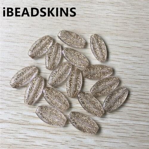 New arrival! 28x14mm 350pcs/lot clear with gold stripe oval shape Acrylic beads #3666 (Design as shown)
