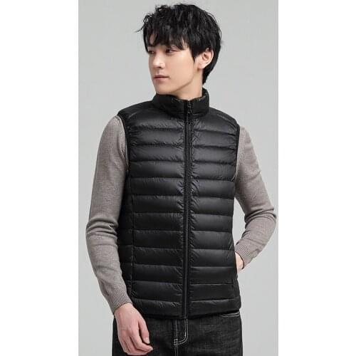 Gentlem Autumn Winter Lightweight Down Vest Warm And Casual Korean Stand Collar Down Vest MenS Duck Down Vest Coat Waistcoat