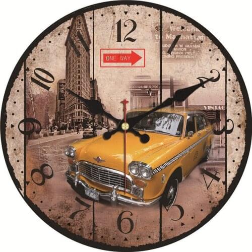 Shabby Chic,Classic Cars Wall Clocks,Vintage Wall Clock,Wall Watches Home Decor,Big Wall Clock Non Ticking