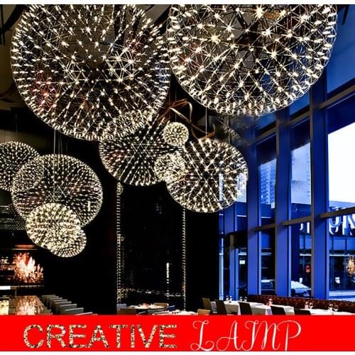 Bar Light Modern Firework Pendant Lights bar LED Stainless Steel ball pendant Lamp For Bar/Restaurant Lamparas Lustre