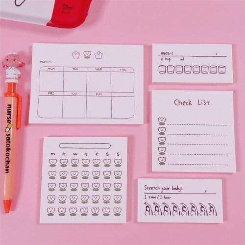 50 Sheets Creative Plan Sticky Notes Student Weekly Planner Stickers Memo Pad To Do List Diary Simple style School Stationery