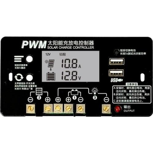 Taidacent 12V24V Solar Charge Controller 10 20 30 50 60A Li Lead Acid Battery Charge Controller Board USB Mobile Phone Charging