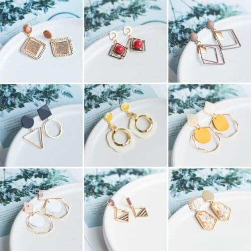 BICUX New Korean Round Dangle Drop Earrings For Women Vintage Geometric Round Gold Earings Wedding 2020 kolczyki Fashion Jewelry