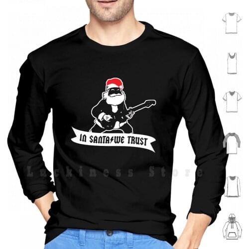 Hard Rock Christmas In Santa We Trust Hoodie Long Sleeve Christmas Wrapper Rock N Roll Rock Christmas Rocker Santa