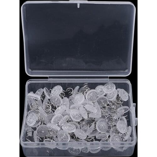 1 Box Of 100pcs Clear Upholstery Spiral Nail Studs Furniture Sofa Tack Pins