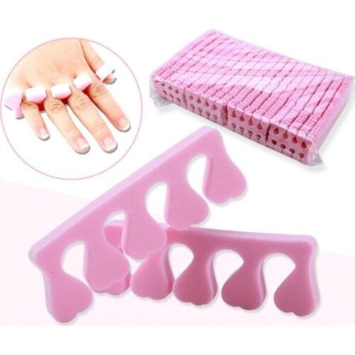 100Pairs/Set Soft Toe Separators Anti-Scratch Sponge Pedicure Toe Bulk Nail Art Finger Stretcher for Adult