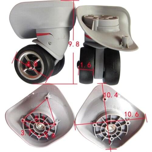 2pcs/pair Rubber Swivel Wheels 360 Degree Rotation Suitcase Replacement Casters Luggage Case Parts Accessories M2EB