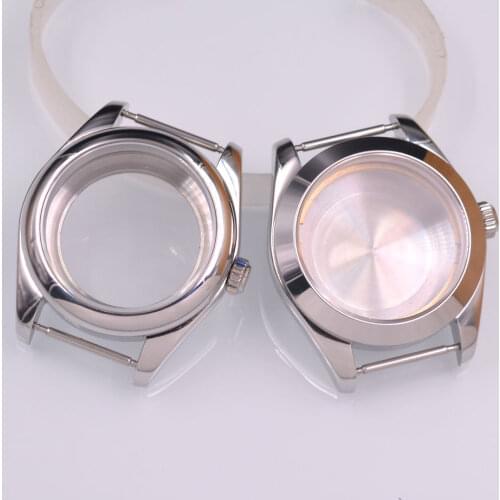 40MM watch case Sapphire glass FIT NH35 NH36 NHA Movement Solid steel Case