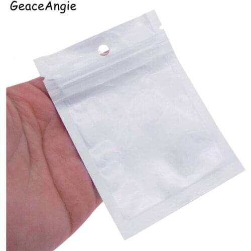 50Pcs/lot Multi Size Pearlescent film ziplock bag Translucent plastic Packaging Grip Seal Reclosable Jewelry Packing Bag