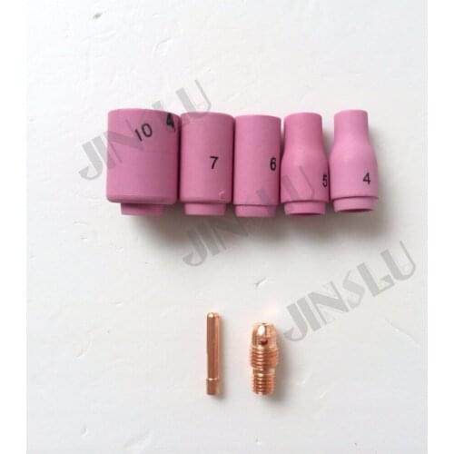 150PCS WP-9 WP9 TIG Consumables Spare Parts Ceramic nozzle Collet 2.4mm & Collet Body 2.4mm