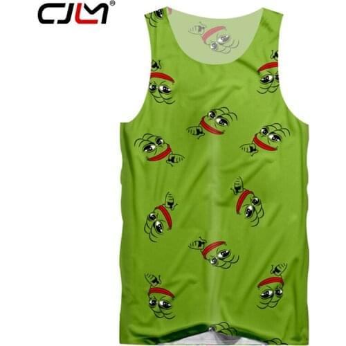 CJLM 2018 New Harajuku Men 3d Frog Printed Tanktop Male Hip Hop Exercise Loose Sleevelesa TankTop Summer Cool Vest Dropship
