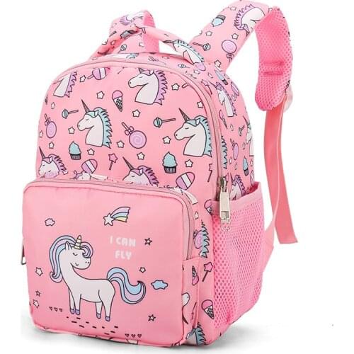 Girl School Bags Child Pink Purple Printing Backpack Kindergarten Cute Girls Childrens Schoolbag Waterproof Kids Dropshipping