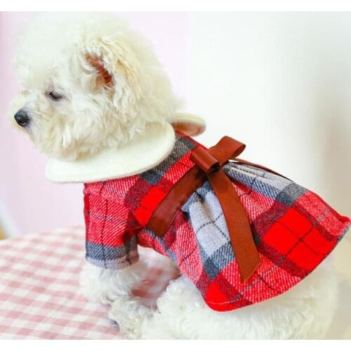 Pet Skirt Design Windproof Casual Small Dog Winter Warm Clothes for Daily Wear