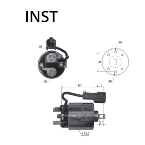ELECTROMAGNETIC SWTICH SOLENOID FOR 12V 4.5KW 2114-T7208 2-719 211417610 211437605 211447610 F3XY11390A CBS3254 12V
