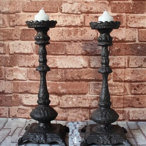 Europe Retro candlestick Cast Iron Classical candle holder tabletop Artical Candle Holders Living room Home decorations Accessor