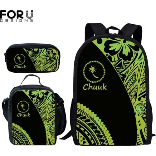 FORUDESIGNS Green Chuuk Tribe Design 2021 Stylish Backpack for Women Ladies Travel Bag Teenage Girls Schoolbags Bolsa Feminina