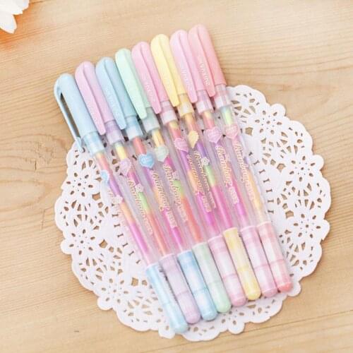 0.8mm Colorful Painting Highlighter Marker Gel Ink Pen Office School 6 Colors in one gouache gel pen
